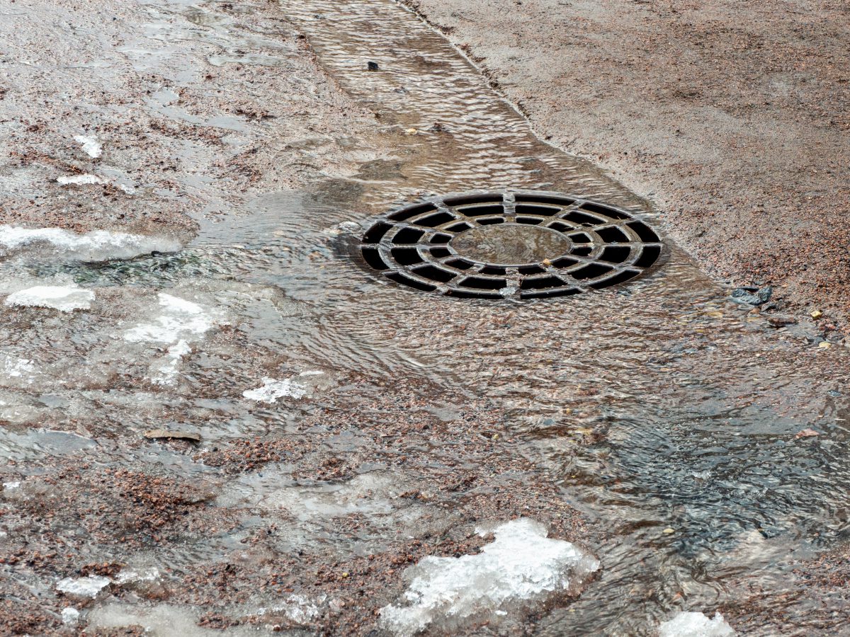 drainage hatch on pavement